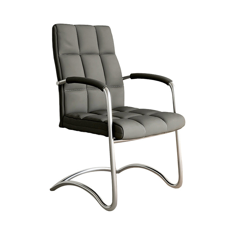 Modern Fixed Arms Desk Chair Faux Leather Mid Back Office Chair Clearhalo 'furn' 'furn_office_chair' 'Furniture' 'Office Chairs' 'Office Furniture' 'office_chair' 6322822