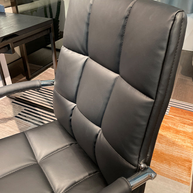 Modern Fixed Arms Desk Chair Faux Leather Mid Back Office Chair Clearhalo 'furn' 'furn_office_chair' 'Furniture' 'Office Chairs' 'Office Furniture' 'office_chair' 6322823