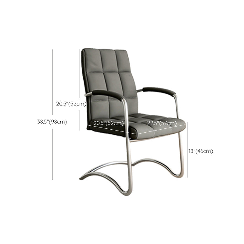 Modern Fixed Arms Desk Chair Faux Leather Mid Back Office Chair Clearhalo 'furn' 'furn_office_chair' 'Furniture' 'Office Chairs' 'Office Furniture' 'office_chair' 6322830