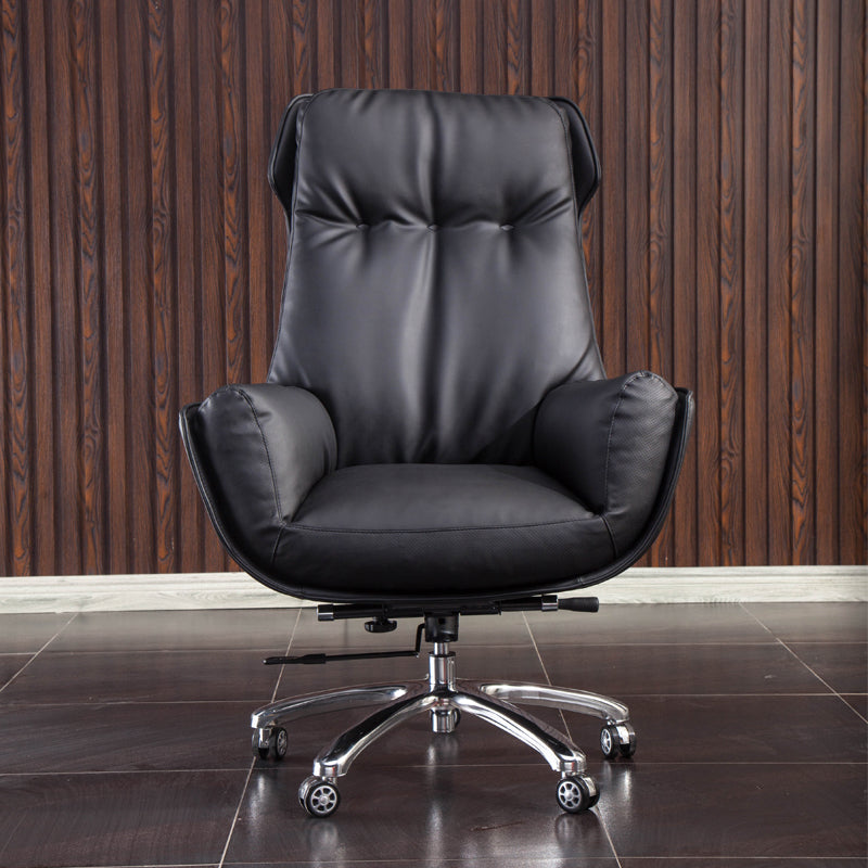 High Back Armless Managers Chair Modern Faux Leather Executive Chair 1 Piece Clearhalo 'furn' 'furn_office_chair' 'Furniture' 'Office Chairs' 'Office Furniture' 'office_chair' 6322831