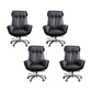 High Back Armless Managers Chair Modern Faux Leather Executive Chair 4 Piece Set Clearhalo 'furn' 'furn_office_chair' 'Furniture' 'Office Chairs' 'Office Furniture' 'office_chair' 6322834