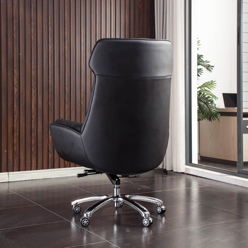 High Back Armless Managers Chair Modern Faux Leather Executive Chair Clearhalo 'furn' 'furn_office_chair' 'Furniture' 'Office Chairs' 'Office Furniture' 'office_chair' 6322835