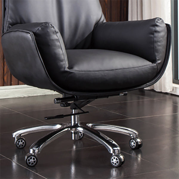 High Back Armless Managers Chair Modern Faux Leather Executive Chair Clearhalo 'furn' 'furn_office_chair' 'Furniture' 'Office Chairs' 'Office Furniture' 'office_chair' 6322840