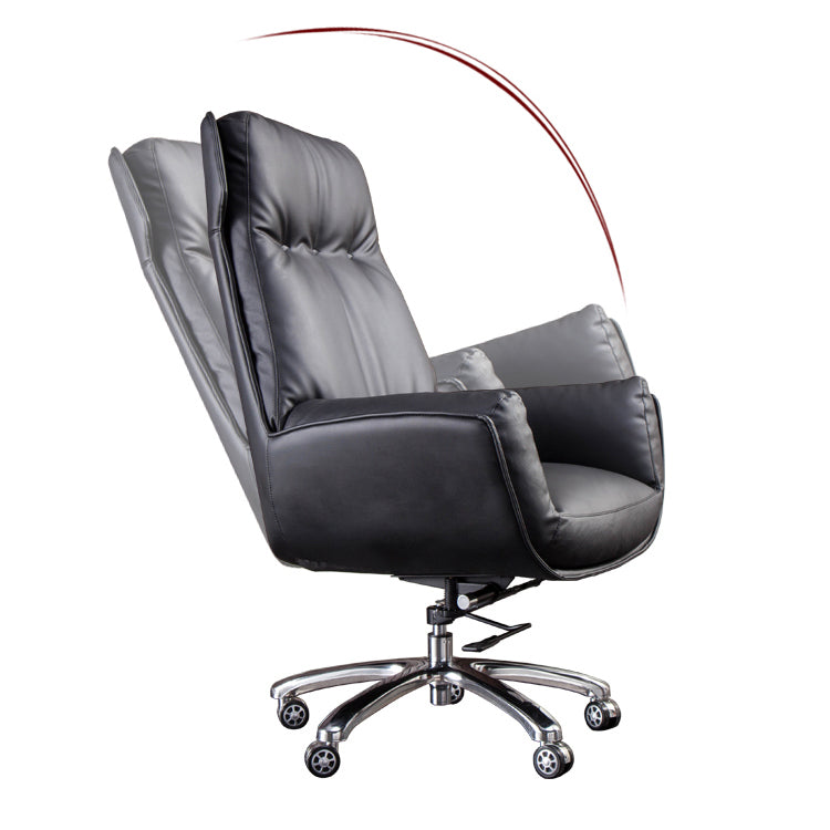 High Back Armless Managers Chair Modern Faux Leather Executive Chair Clearhalo 'furn' 'furn_office_chair' 'Furniture' 'Office Chairs' 'Office Furniture' 'office_chair' 6322844