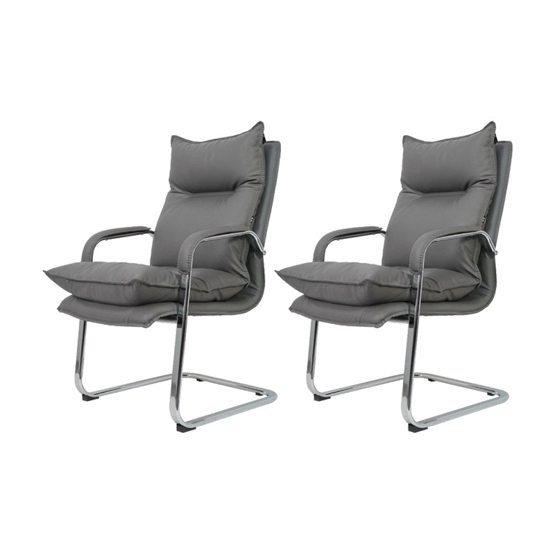 Sedia da manager con schienale alto grigio Sedia direzionale moderna con braccioli imbottiti