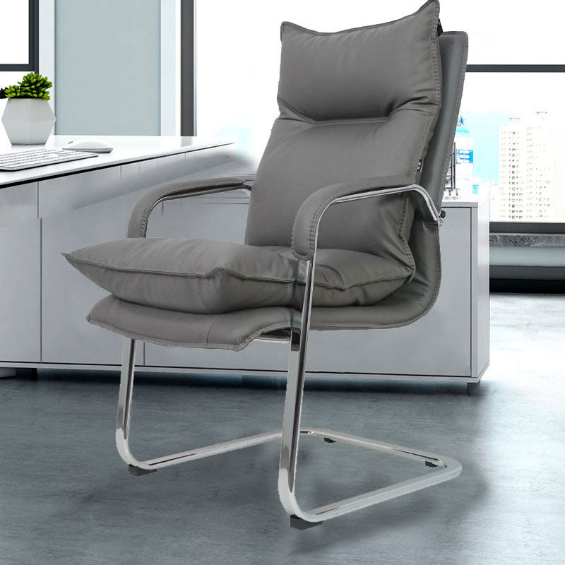 Sedia da manager con schienale alto grigio Sedia direzionale moderna con braccioli imbottiti