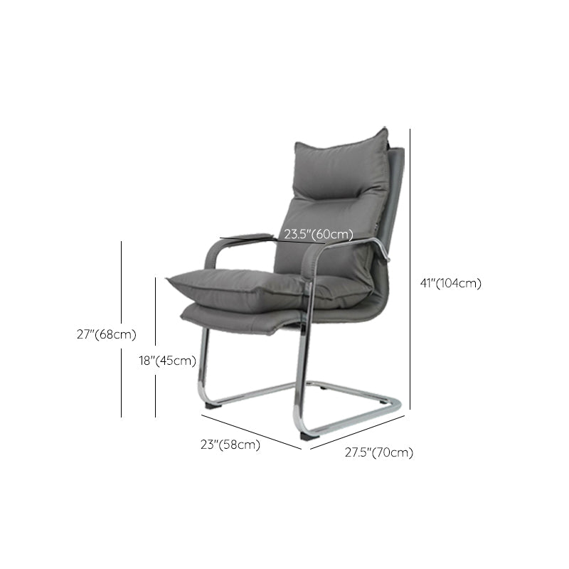 Sedia da manager con schienale alto grigio Sedia direzionale moderna con braccioli imbottiti