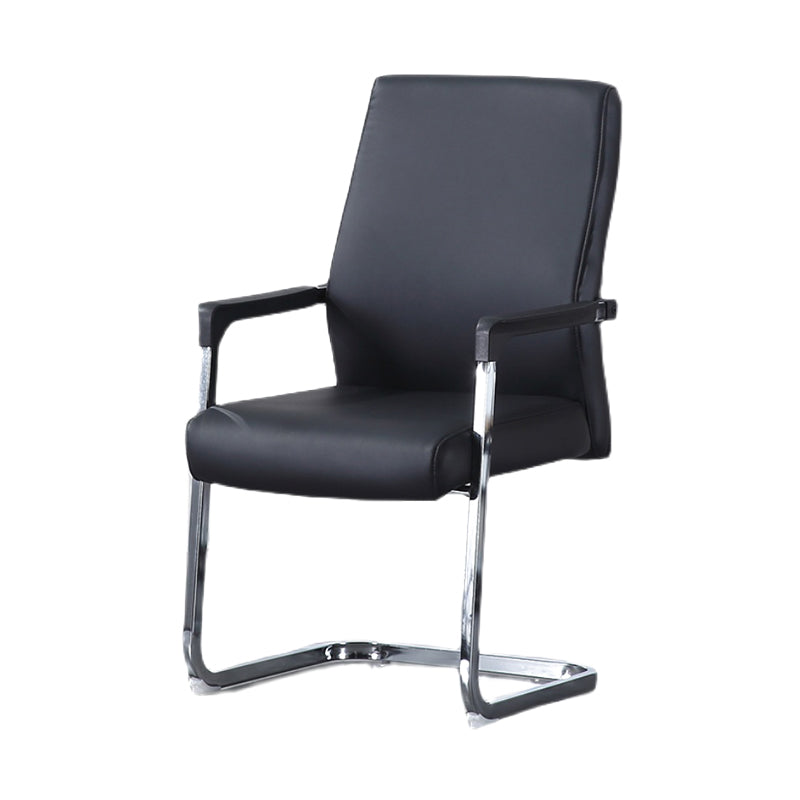Contemporary Faux Leather Arm Chair Conference Mid-Back Office Chair Clearhalo 'furn' 'furn_office_chair' 'Furniture' 'Office Chairs' 'Office Furniture' 'office_chair' 6322880
