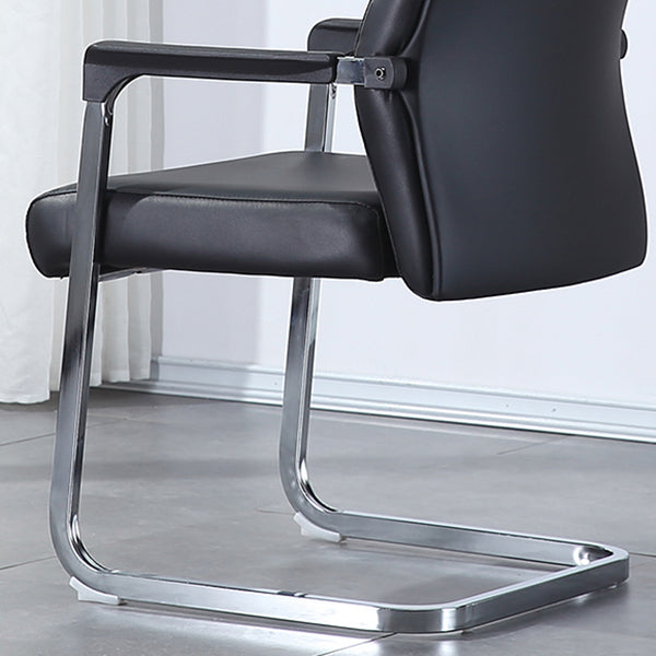 Contemporary Faux Leather Arm Chair Conference Mid-Back Office Chair Clearhalo 'furn' 'furn_office_chair' 'Furniture' 'Office Chairs' 'Office Furniture' 'office_chair' 6322884