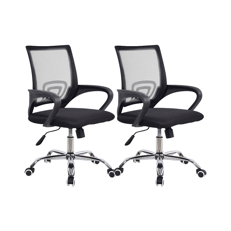 Contemporary Tilt Mechanism Microfiber Chair Task Mid-Back Arm Chair 2 Piece Set Clearhalo 'furn' 'furn_office_chair' 'Furniture' 'Office Chairs' 'Office Furniture' 'office_chair' 6322888