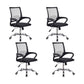 Contemporary Tilt Mechanism Microfiber Chair Task Mid-Back Arm Chair 4 Piece Set Clearhalo 'furn' 'furn_office_chair' 'Furniture' 'Office Chairs' 'Office Furniture' 'office_chair' 6322890