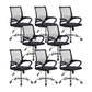 Contemporary Tilt Mechanism Microfiber Chair Task Mid-Back Arm Chair 8 Piece Set Clearhalo 'furn' 'furn_office_chair' 'Furniture' 'Office Chairs' 'Office Furniture' 'office_chair' 6322895