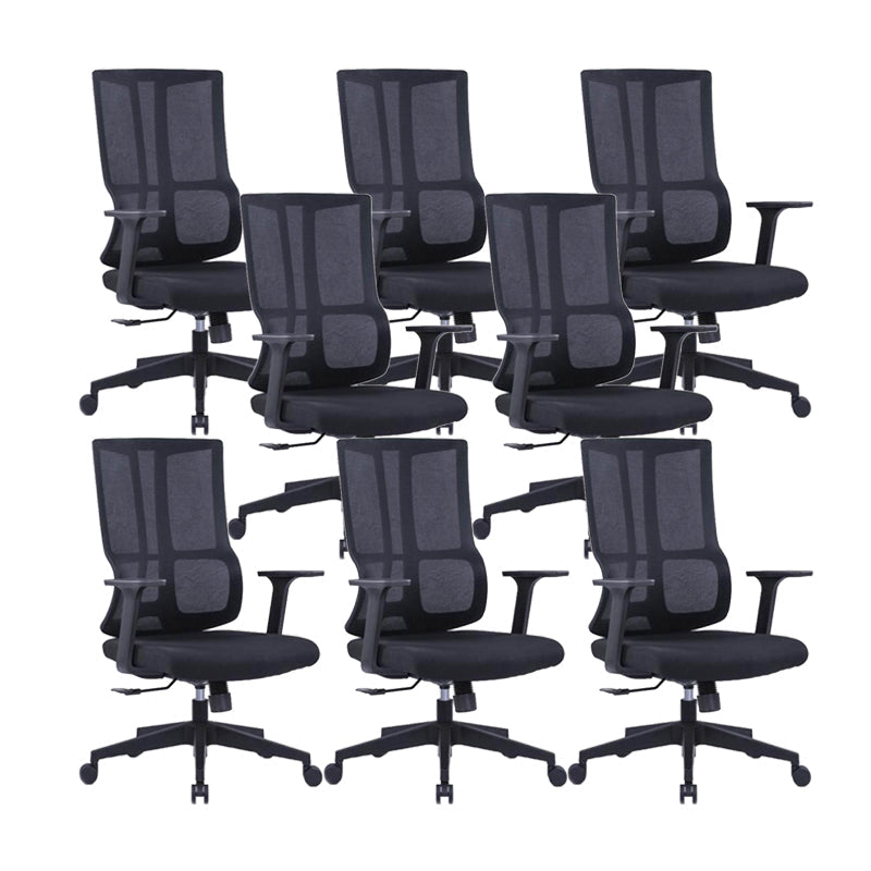 24" Wide Modern Desk Chair Breathable AirGrid Arms Included Office Chair 8 Piece Set Mid-Back (14-22 in.) Clearhalo 'furn' 'furn_office_chair' 'Furniture' 'Office Chairs' 'Office Furniture' 'office_chair' 6322933
