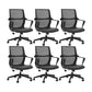 Chaise de bureau de style moderne, bras fixes à dossier moyen, chaise de travail ergonomique en maille