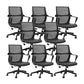 Chaise de bureau de style moderne, bras fixes à dossier moyen, chaise de travail ergonomique en maille