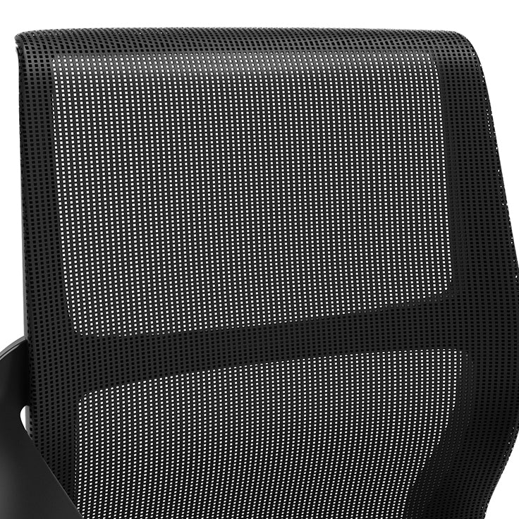 Chaise de bureau de style moderne, bras fixes à dossier moyen, chaise de travail ergonomique en maille