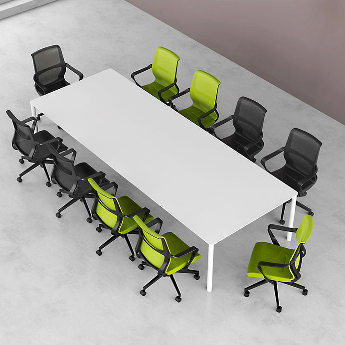 Chaise de bureau de style moderne, bras fixes à dossier moyen, chaise de travail ergonomique en maille