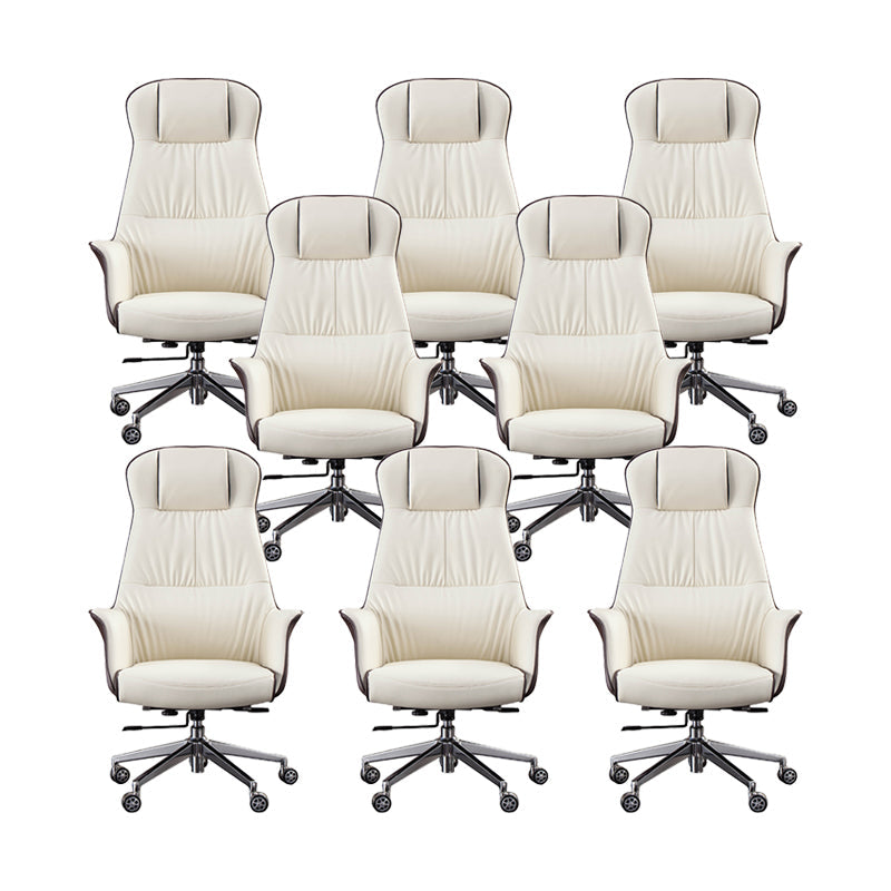 Modern Faux Leather Executive Chair High Back Armless Swivel Chair 8 Piece Set Clearhalo 'furn' 'furn_office_chair' 'Furniture' 'Office Chairs' 'Office Furniture' 'office_chair' 6323021
