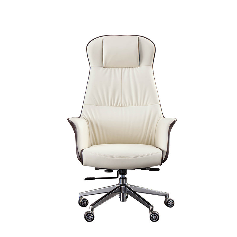 Modern Faux Leather Executive Chair High Back Armless Swivel Chair Clearhalo 'furn' 'furn_office_chair' 'Furniture' 'Office Chairs' 'Office Furniture' 'office_chair' 6323022