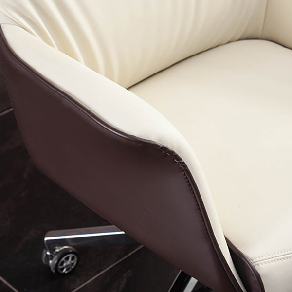 Modern Faux Leather Executive Chair High Back Armless Swivel Chair Clearhalo 'furn' 'furn_office_chair' 'Furniture' 'Office Chairs' 'Office Furniture' 'office_chair' 6323024