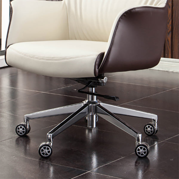 Modern Faux Leather Executive Chair High Back Armless Swivel Chair Clearhalo 'furn' 'furn_office_chair' 'Furniture' 'Office Chairs' 'Office Furniture' 'office_chair' 6323026