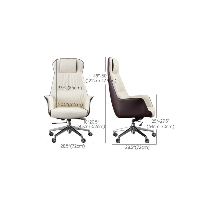 Modern Faux Leather Executive Chair High Back Armless Swivel Chair Clearhalo 'furn' 'furn_office_chair' 'Furniture' 'Office Chairs' 'Office Furniture' 'office_chair' 6323028