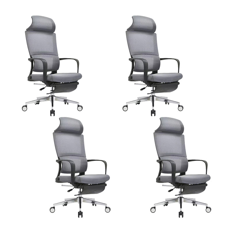 Modern Breathable AirGrid Chair Ergonomic Computer Task Mesh Swivel Chair Grey 4 Piece Set Clearhalo 'furn' 'furn_office_chair' 'Furniture' 'Office Chairs' 'Office Furniture' 'office_chair' 6323049
