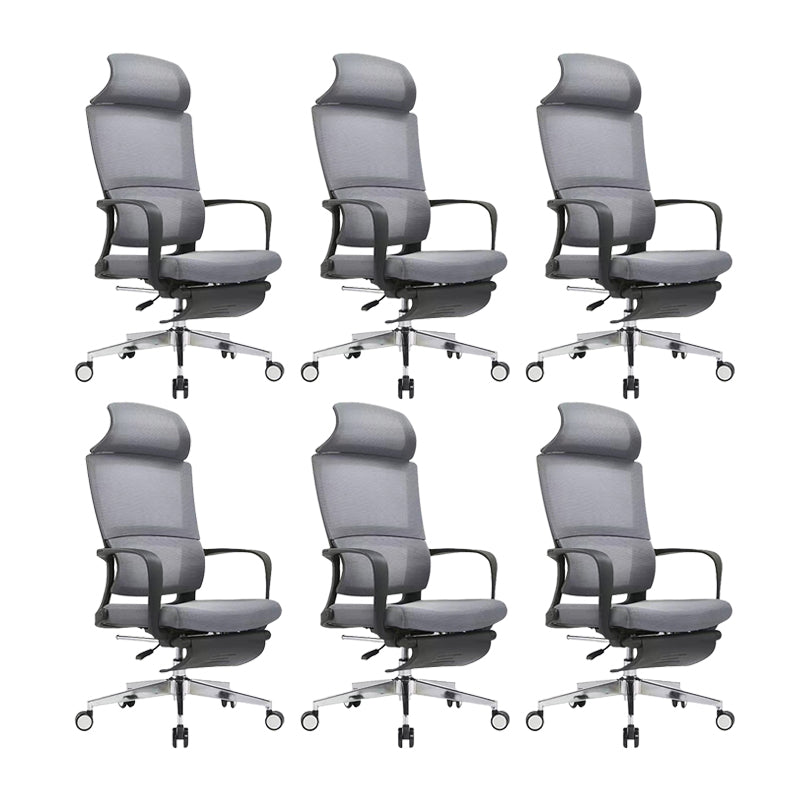 Modern Breathable AirGrid Chair Ergonomic Computer Task Mesh Swivel Chair Grey 6 Piece Set Clearhalo 'furn' 'furn_office_chair' 'Furniture' 'Office Chairs' 'Office Furniture' 'office_chair' 6323052