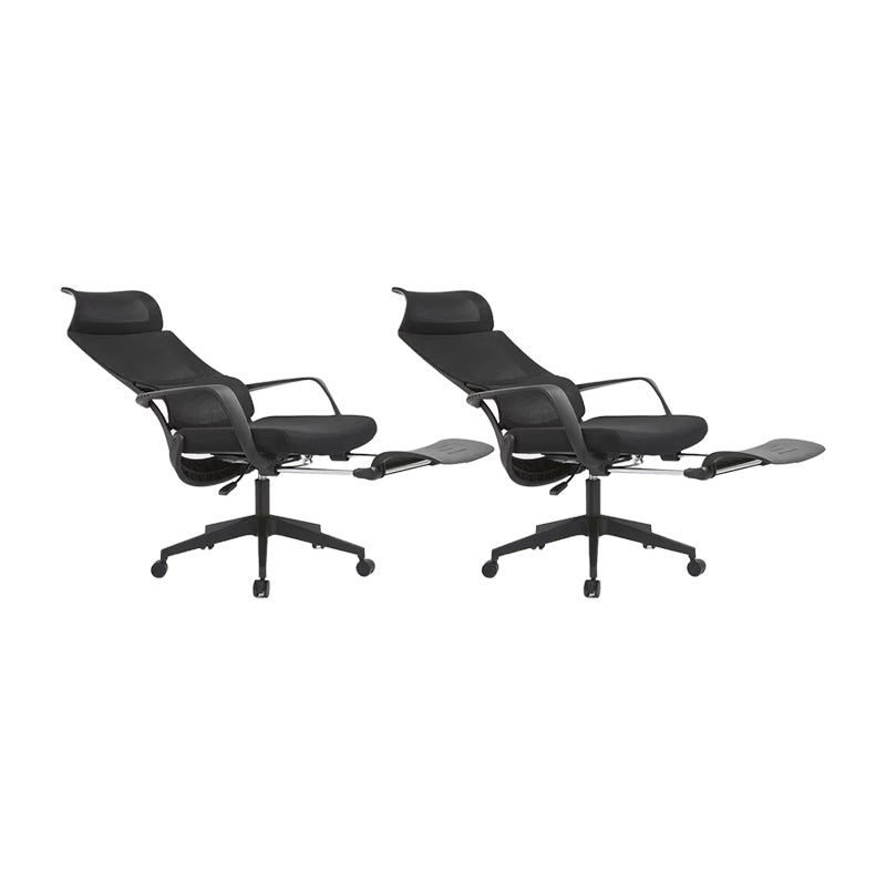Modern Breathable AirGrid Chair Ergonomic Computer Task Mesh Swivel Chair Black 2 Piece Set Clearhalo 'furn' 'furn_office_chair' 'Furniture' 'Office Chairs' 'Office Furniture' 'office_chair' 6323056