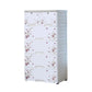 Modern White Cabinet with 6 Drawers Plastic Storage Cabinet for Bedroom