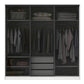 White Wardrobe with Grey Glass Doors Modern Storage Cabinet for Bedroom Armoires & Wardrobes Clearhalo 'Armoires & Wardrobes' 'armoires_wardrobes' 'Bedroom Furniture' 'furn' 'furn_armoires_wardrobes' 'Furniture' 6323337