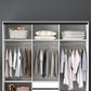 White Wardrobe with Grey Glass Doors Modern Storage Cabinet for Bedroom Clearhalo 'Armoires & Wardrobes' 'armoires_wardrobes' 'Bedroom Furniture' 'furn' 'furn_armoires_wardrobes' 'Furniture' 6323345
