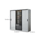 White Storage Cabinet with Glass Doors Contemporary Hinged Door Cabinet