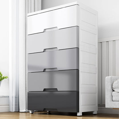 Contemporary Plastic Storage Cabinet for Bedroom Grey Cabinet with Drawers