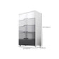 Contemporary Plastic Storage Cabinet for Bedroom Grey Cabinet with Drawers