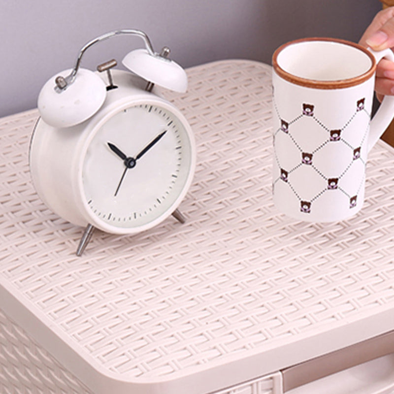 Plastic Beige Non-Hanging Armoire Modern Storage Cabinet for Bedroom