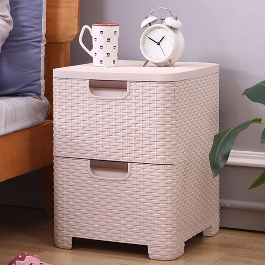 Plastic Beige Non-Hanging Armoire Modern Storage Cabinet for Bedroom