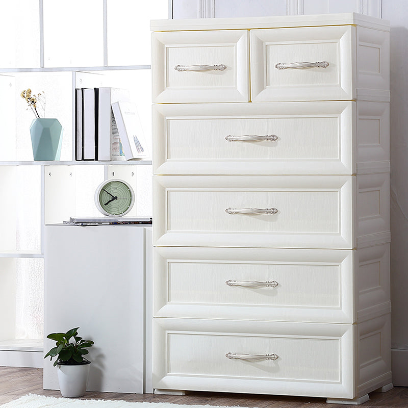 Modern Plastic Storage Cabinet for Bedroom Matte Finish Cabinet with 6 Drawers