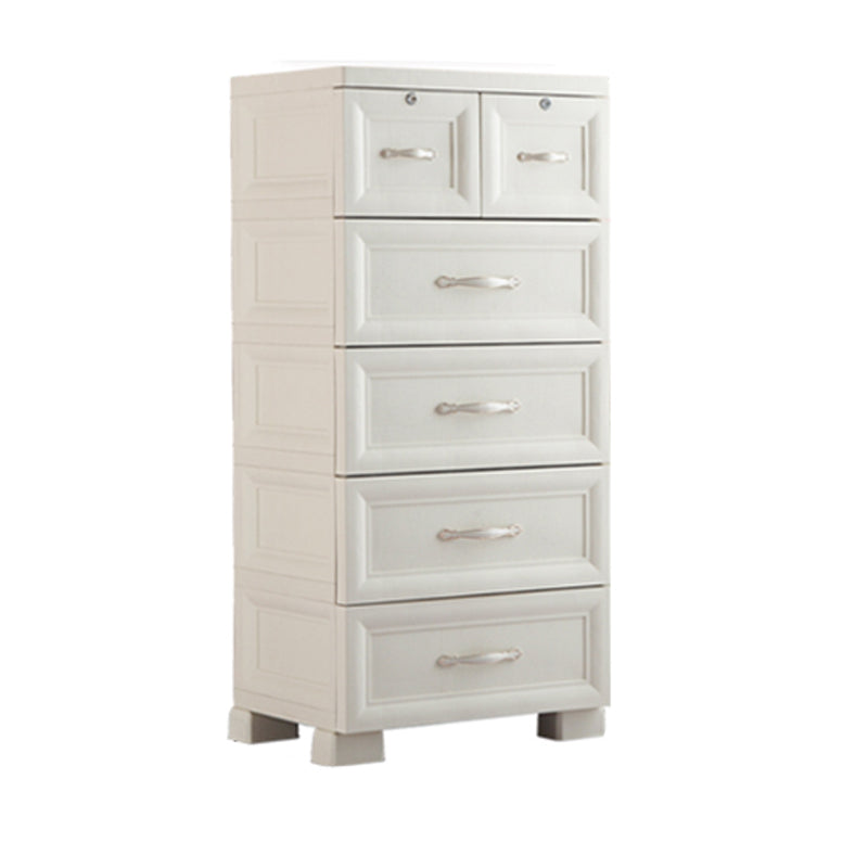 Modern Plastic Storage Cabinet for Bedroom Matte Finish Cabinet with 6 Drawers