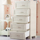 Modern Plastic Storage Cabinet for Bedroom Matte Finish Cabinet with 6 Drawers