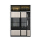 Engineered Wood Storage Cabinet with Glass Doors Contemporary Cabinet with Sliding Doors