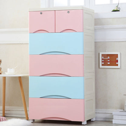 Plastic Matte Finish Storage Cabinet Contemporary Non-Hanging Armoire Pink-Blue Clearhalo 'Armoires & Wardrobes' 'armoires_wardrobes' 'Bedroom Furniture' 'furn' 'furn_armoires_wardrobes' 'Furniture' 6323465