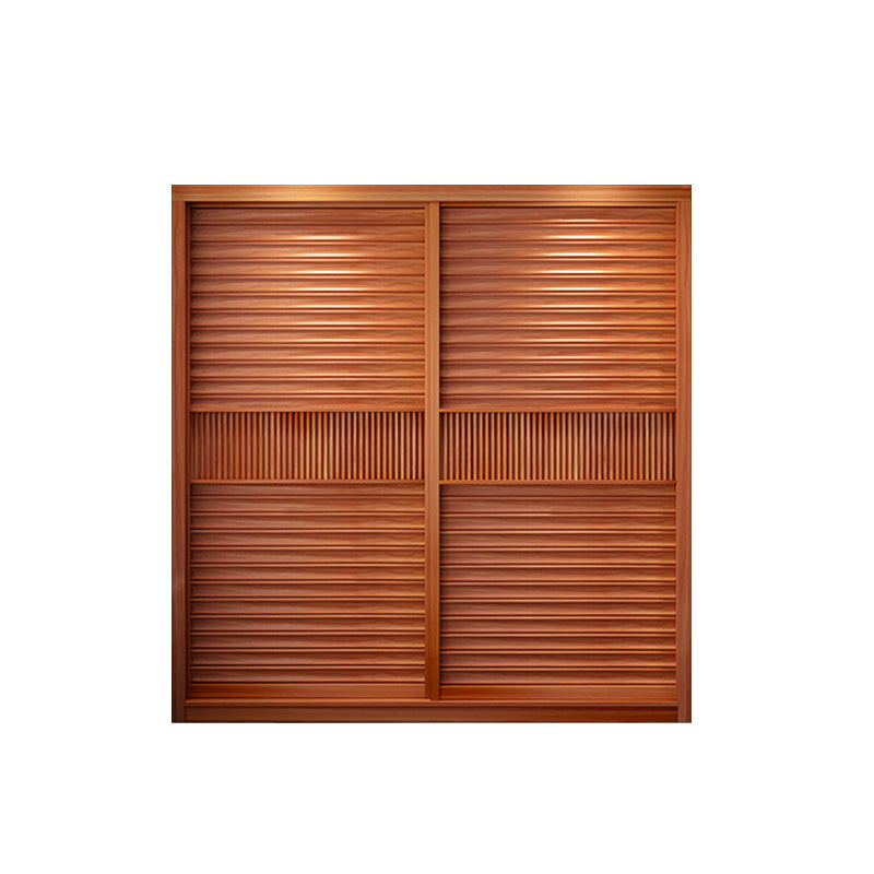 Brown Engineered Wood Wardrobe with Sliding Doors Modern Cabinet for Bedroom Armoires & Wardrobes Clearhalo 'Armoires & Wardrobes' 'armoires_wardrobes' 'Bedroom Furniture' 'furn' 'furn_armoires_wardrobes' 'Furniture' 6323479