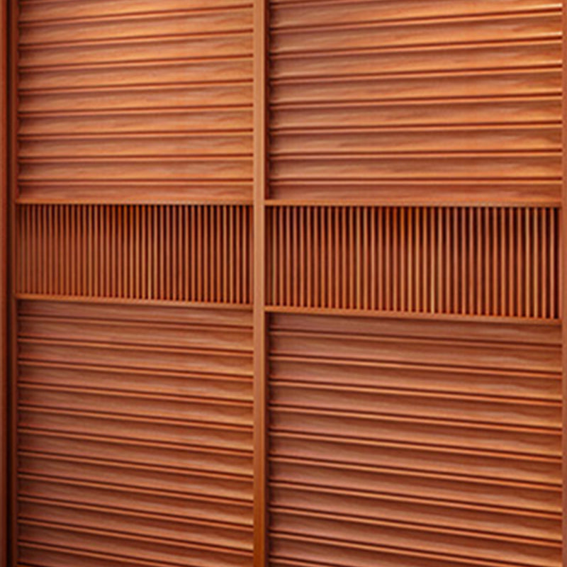 Brown Engineered Wood Wardrobe with Sliding Doors Modern Cabinet for Bedroom Clearhalo 'Armoires & Wardrobes' 'armoires_wardrobes' 'Bedroom Furniture' 'furn' 'furn_armoires_wardrobes' 'Furniture' 6323489