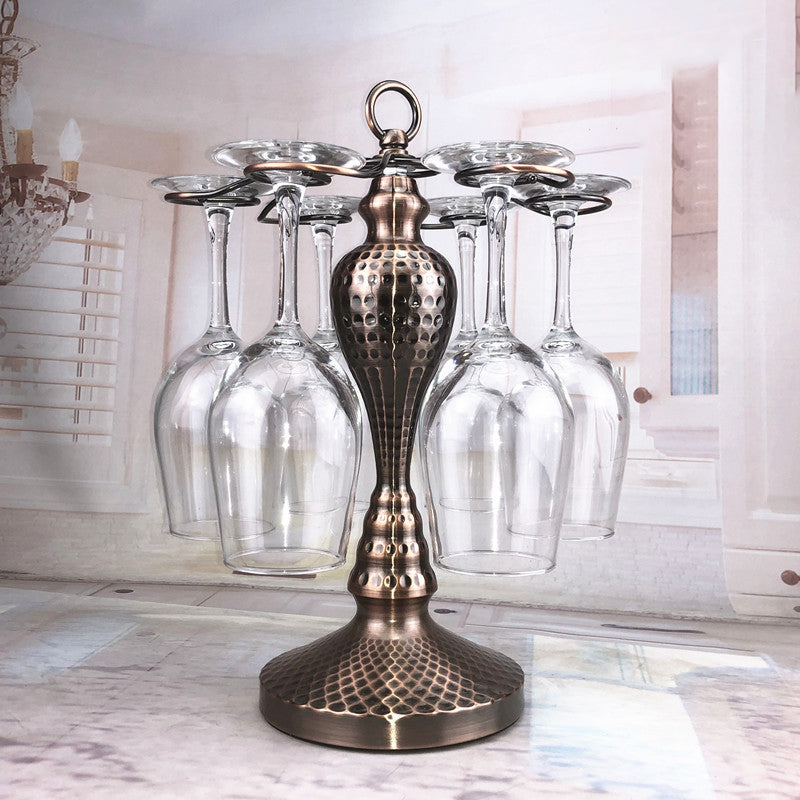 Artilla para vino de metal industrial Ventilador de mesa o encimera de vidrio para la cocina