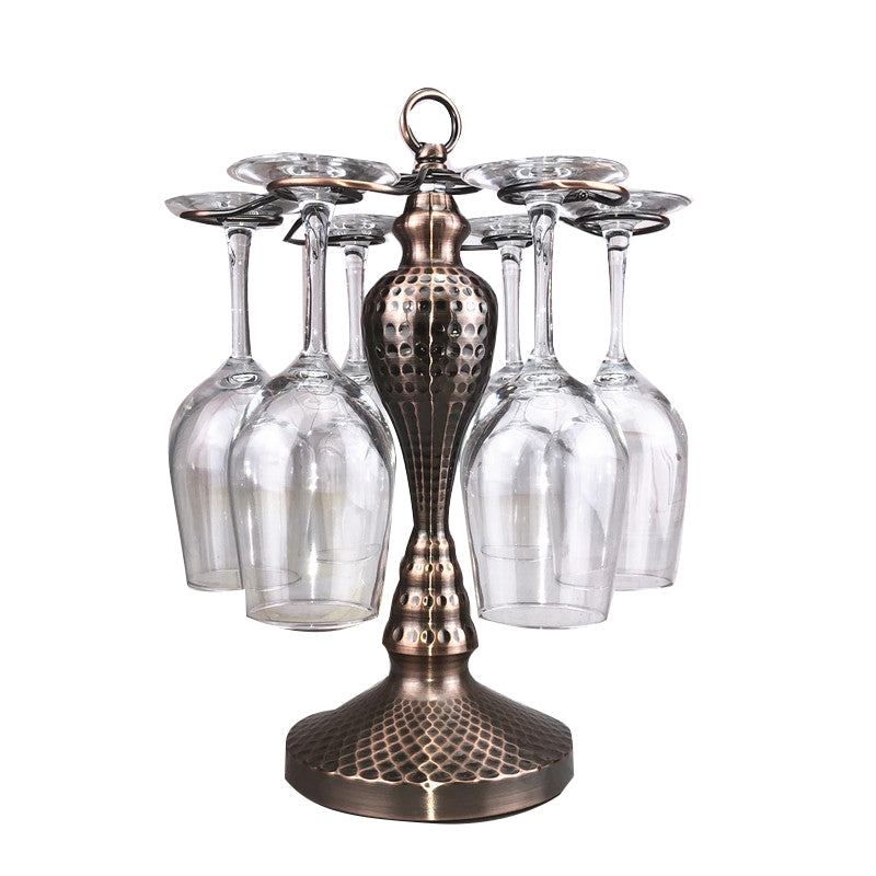 Artilla para vino de metal industrial Ventilador de mesa o encimera de vidrio para la cocina