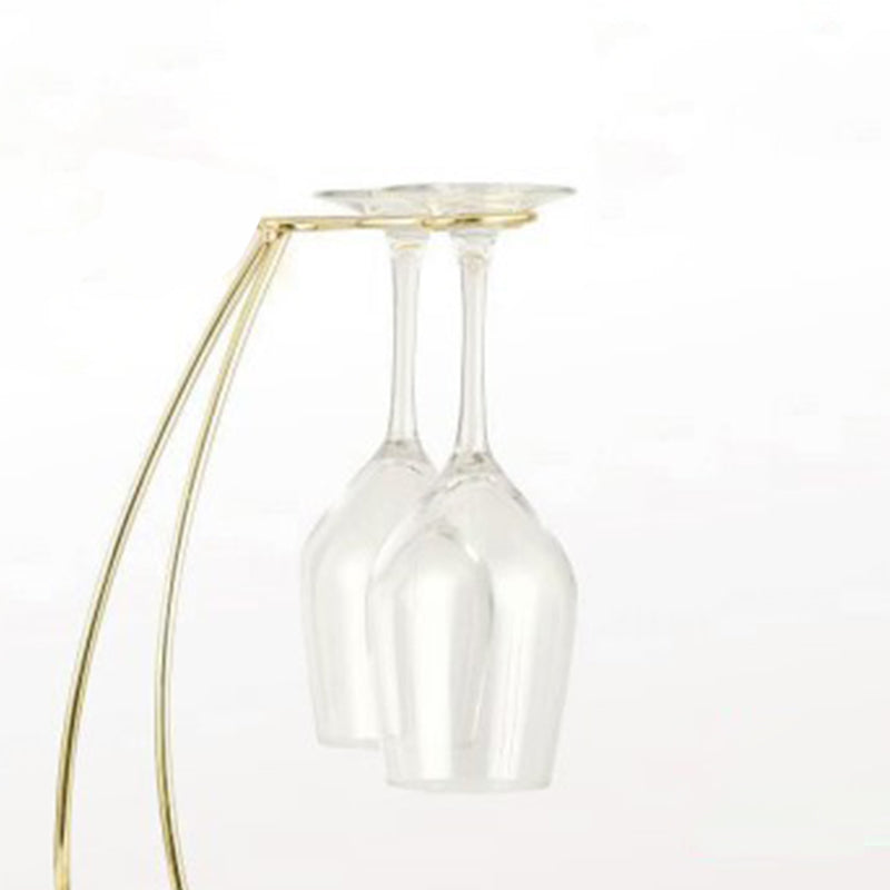 Estante de vino de metal industrial Botella de vino y estante de vidrio