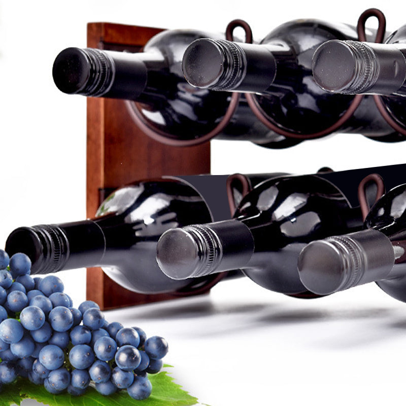 Soporte de botella de madera maciza de botella de vino moderna de mediados de siglo para la cocina para la cocina