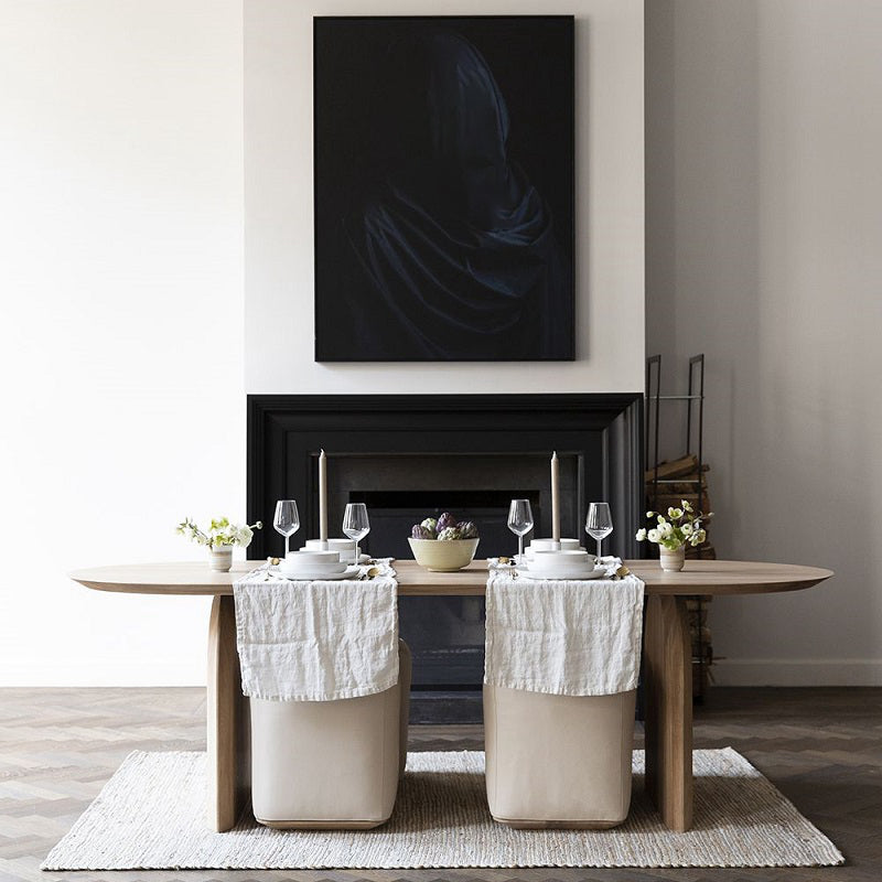 Bureau de bureau contemporain OVAL WOOD NATURELS NATUREL