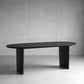 29"H Contemporary Writing Desk Oval Solid Wood Black Office Desk